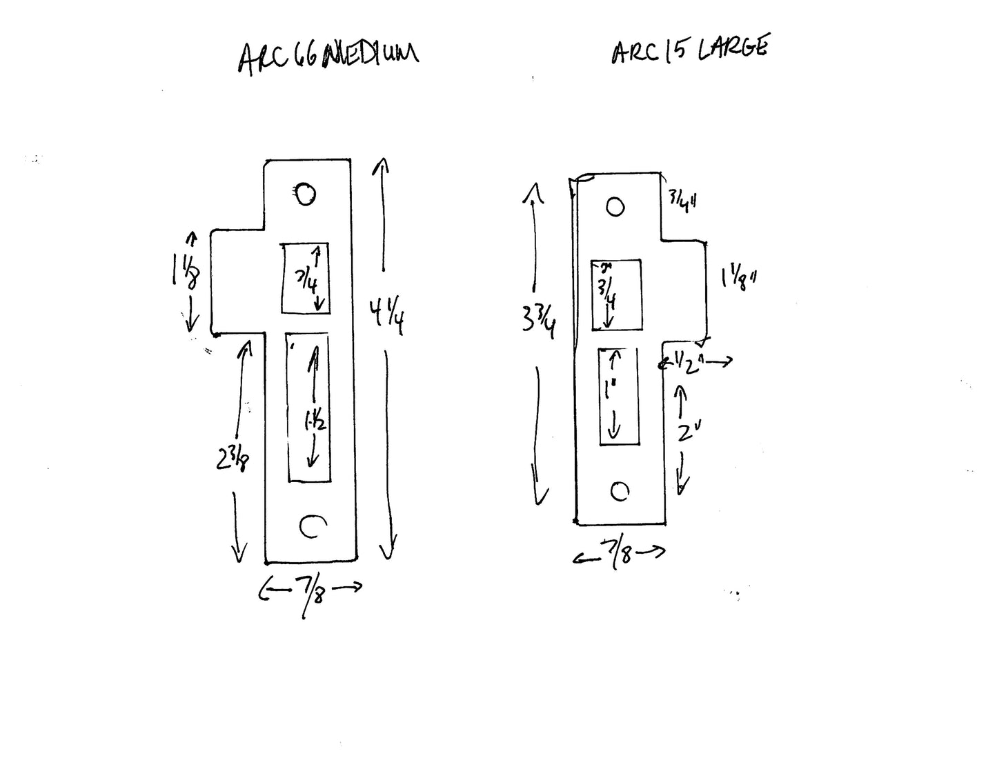 Door Strike Plates for 2" or 1.75" Thick Doors