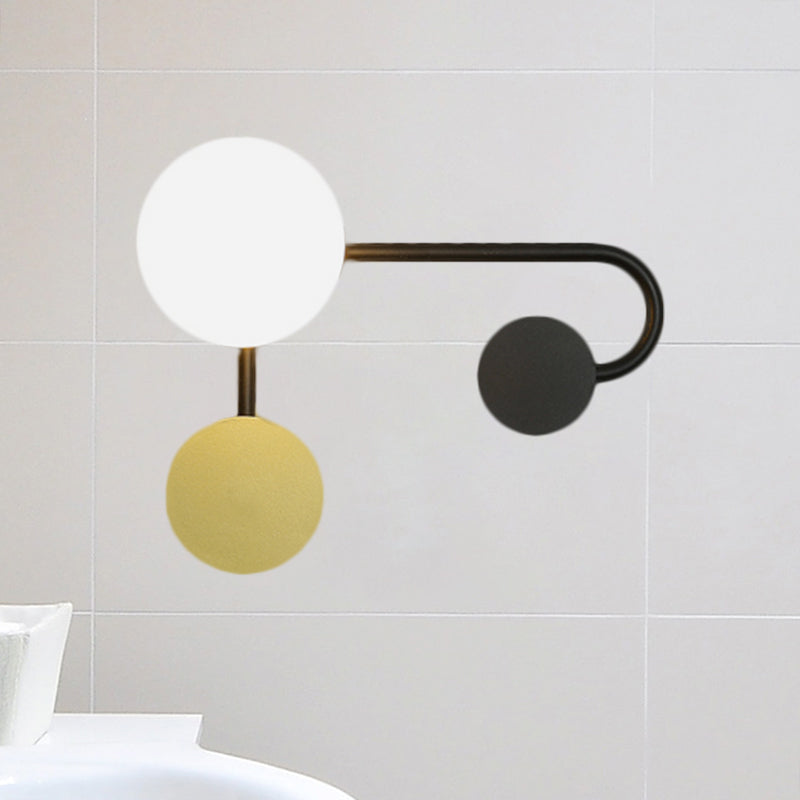 DecorBites™ Nordic Style PVC Round Wall Sconce Light - Black/Gold Wall Mounted Lamp
