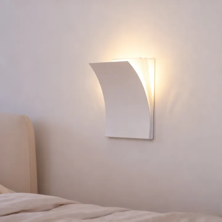 Paper Curve LED Wall Light, Modern Minimalist Wall Sconce with Curved Design