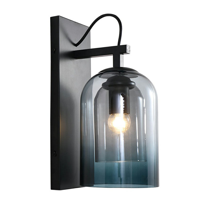 DecorBites™ Modern Gradient Glass Sconce Lighting Fixture: 2 Shades, Black Wall Mount with 1 Bulb