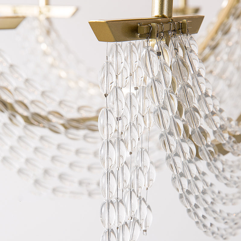 DecorBites™ Modern Gold Metal Candle Wall Sconce with Crystal Tassel - Luxurious 2-Head Wall Light