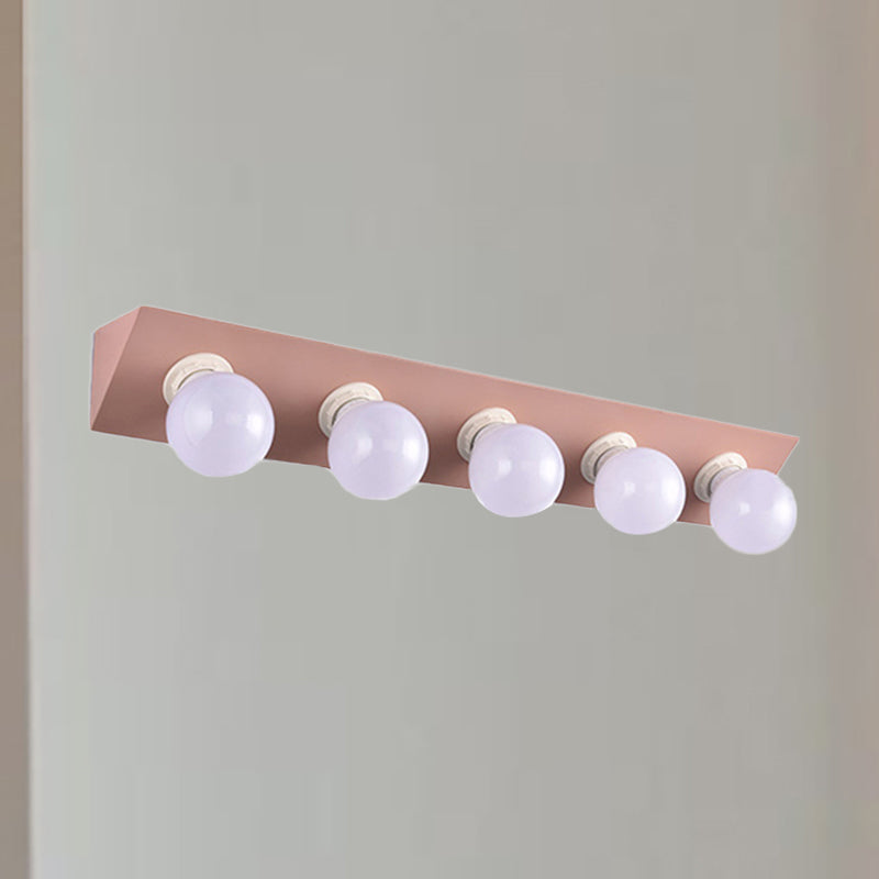 DecorBites™ Macaron Style 5-Light Metal Vanity Sconce in Pink/Yellow - Brighten Up Your Walls