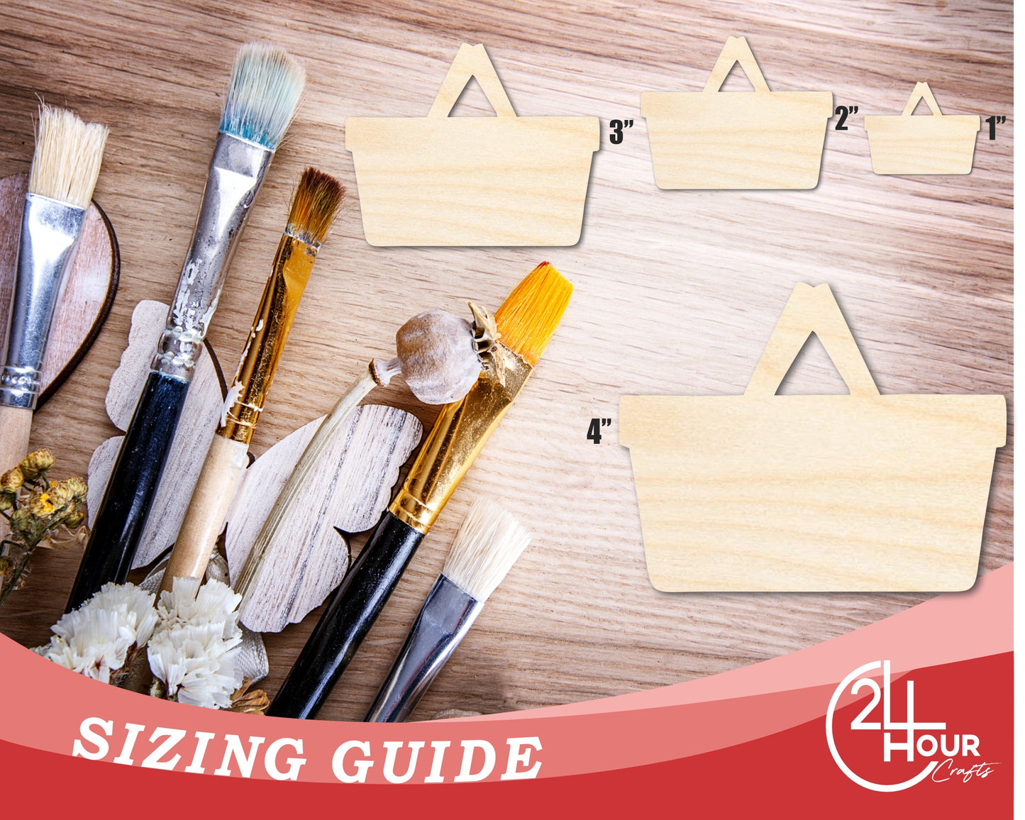 Unfinished Picnic Basket Shape | DIY Craft Cutout | up to 46" DIY