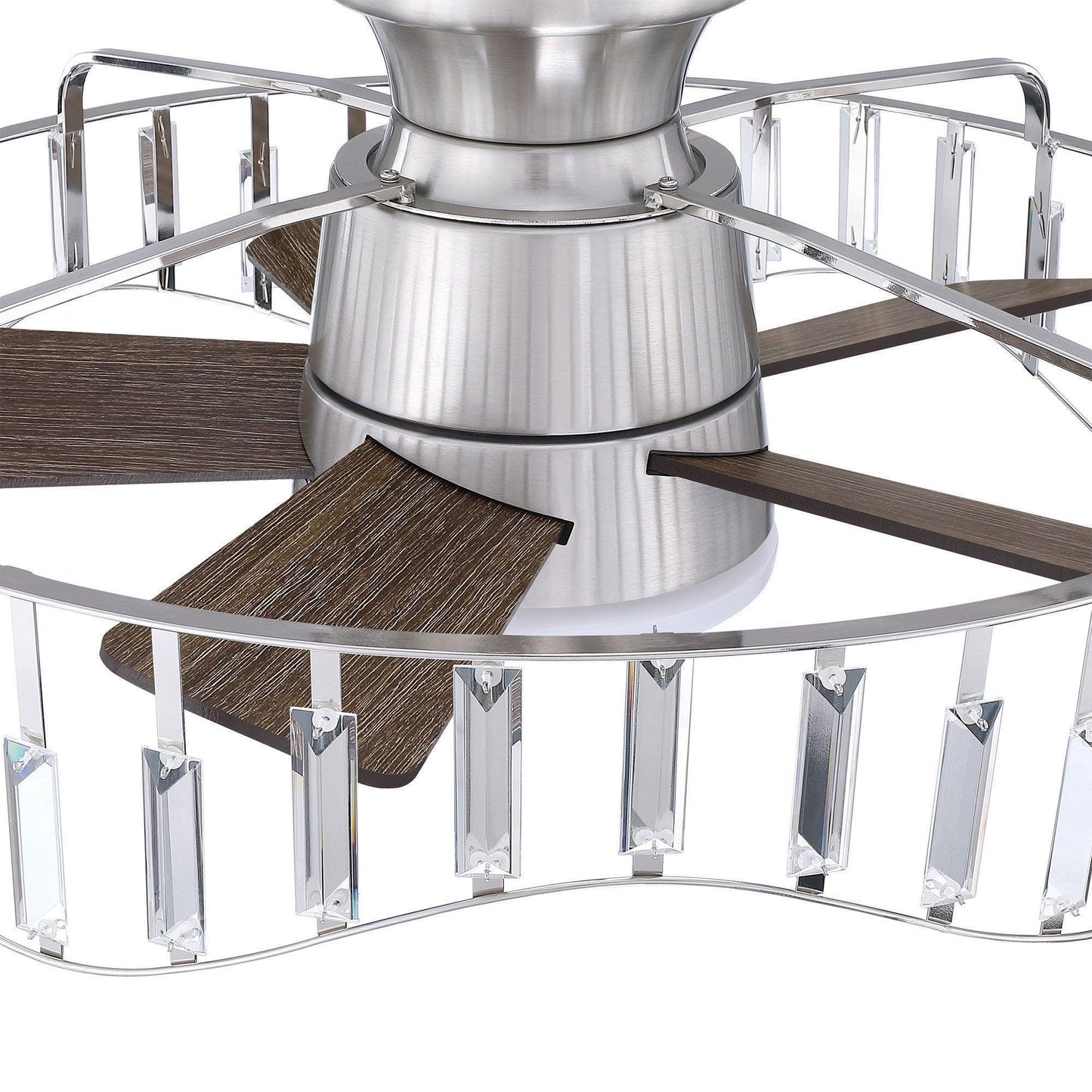 27" Modern DC Motor Brushed Nickel Flush Mount Reversible Ceiling Fan with Lighting and Remote Control