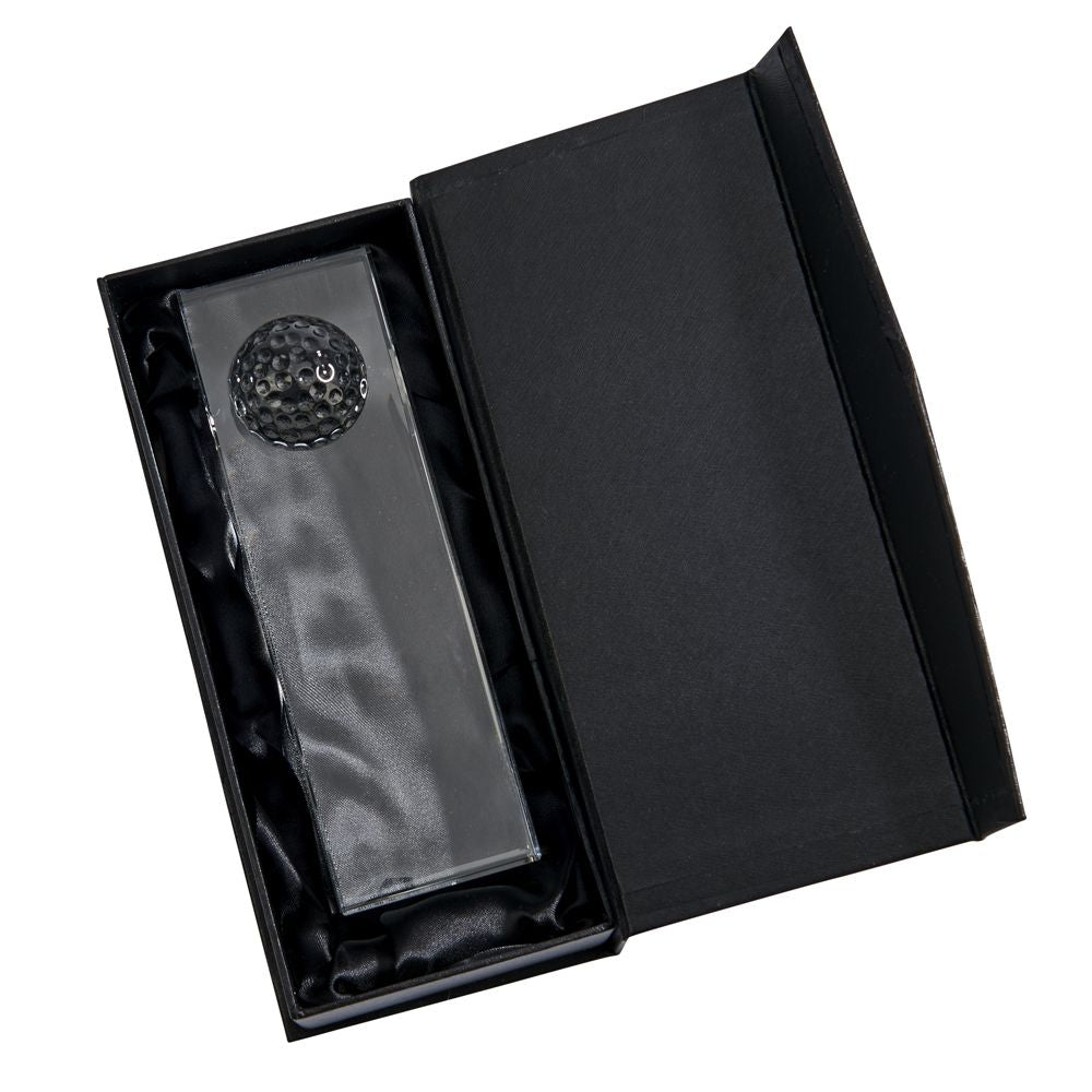 Optic Crystal Golf Ball Obelisk, 8.75"