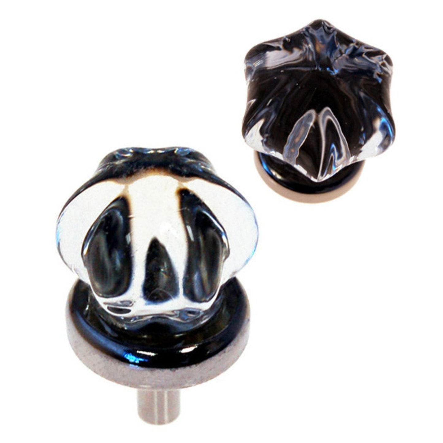 Clear Glass Knob, Star-Shaped