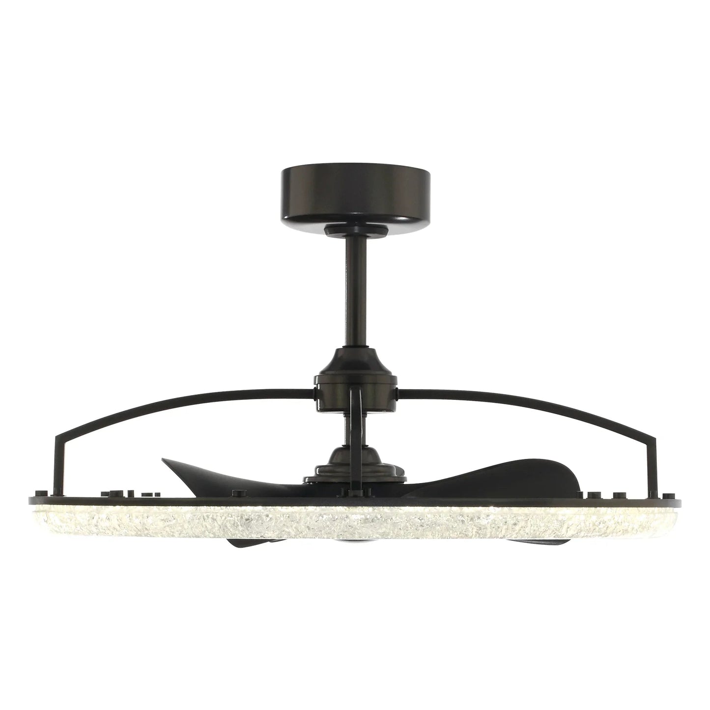 Perimost 32 Inch Black Downrod Mount Luxury Fandelier with Light and Remote Control