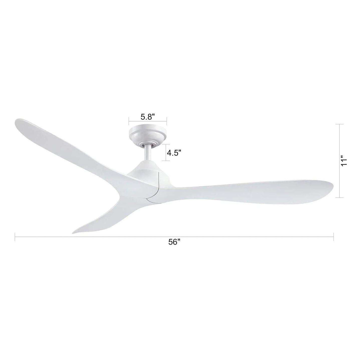 56" Eon Modern Reversible Ceiling Fan with Remote Control