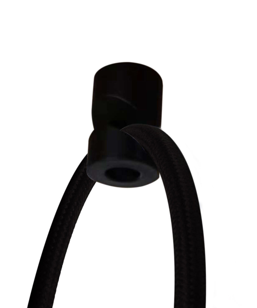 16"W 2 Light Swag Plug-In Pendant Textured Oatmeal with Diffuser Black Cord