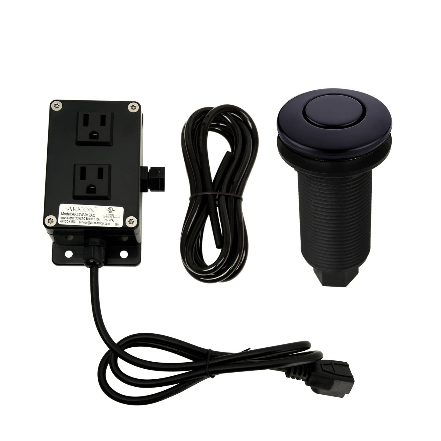 Dual Outlet Copper Garbage Disposal Kitchen Air Switch Kit - AK79001B-C