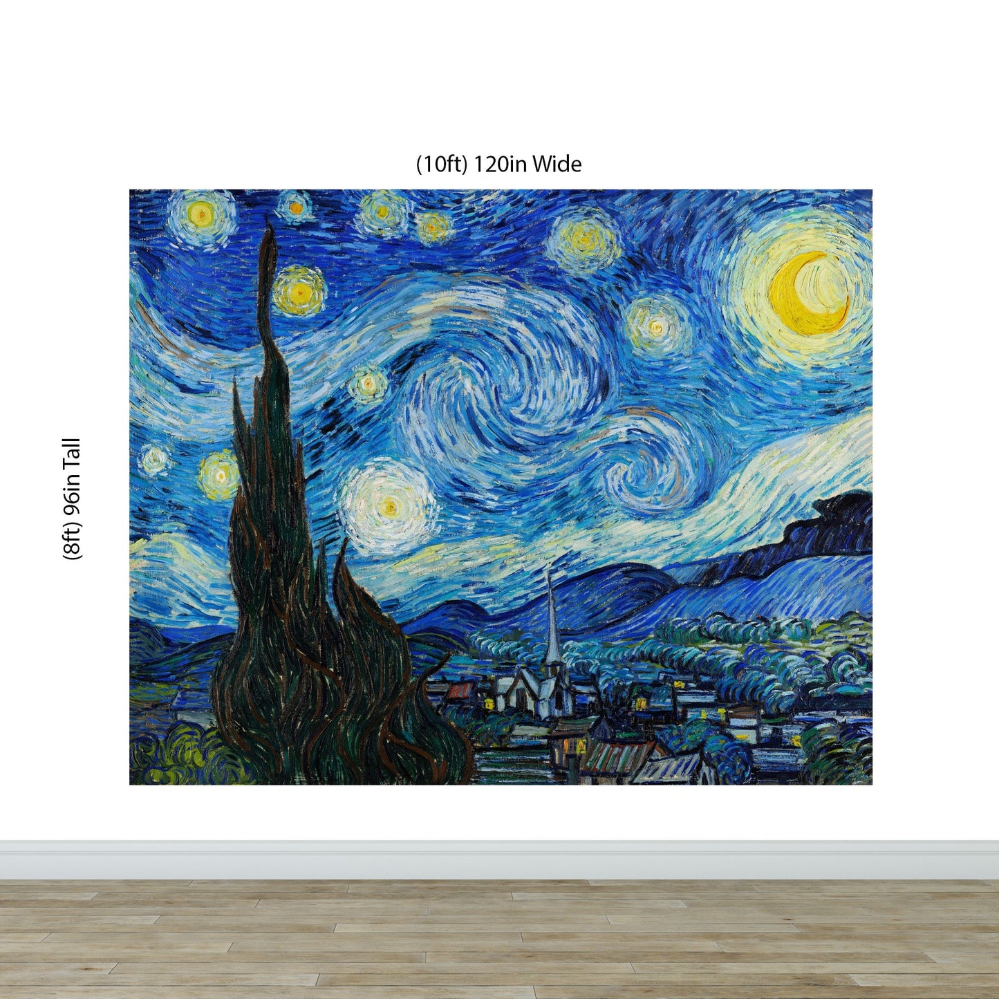 Vincent Van Gogh's The Starry Night Painting Wallpaper Mural. #6742