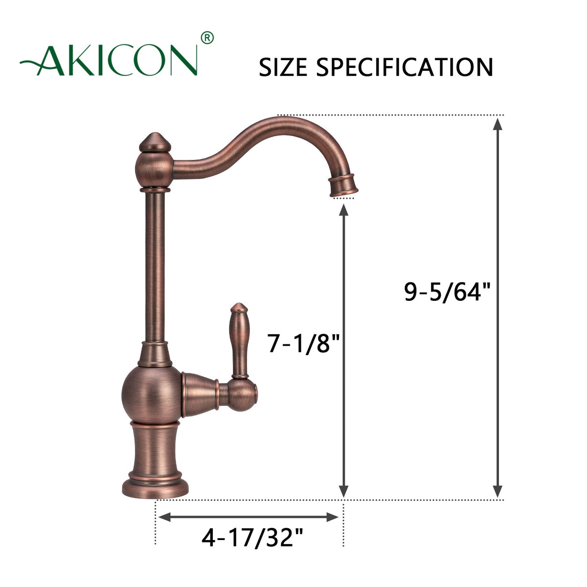 Copper One-Handle Drinking Water Filter Faucet, Solid Brass Water Purifier Faucet - Antique Bronze