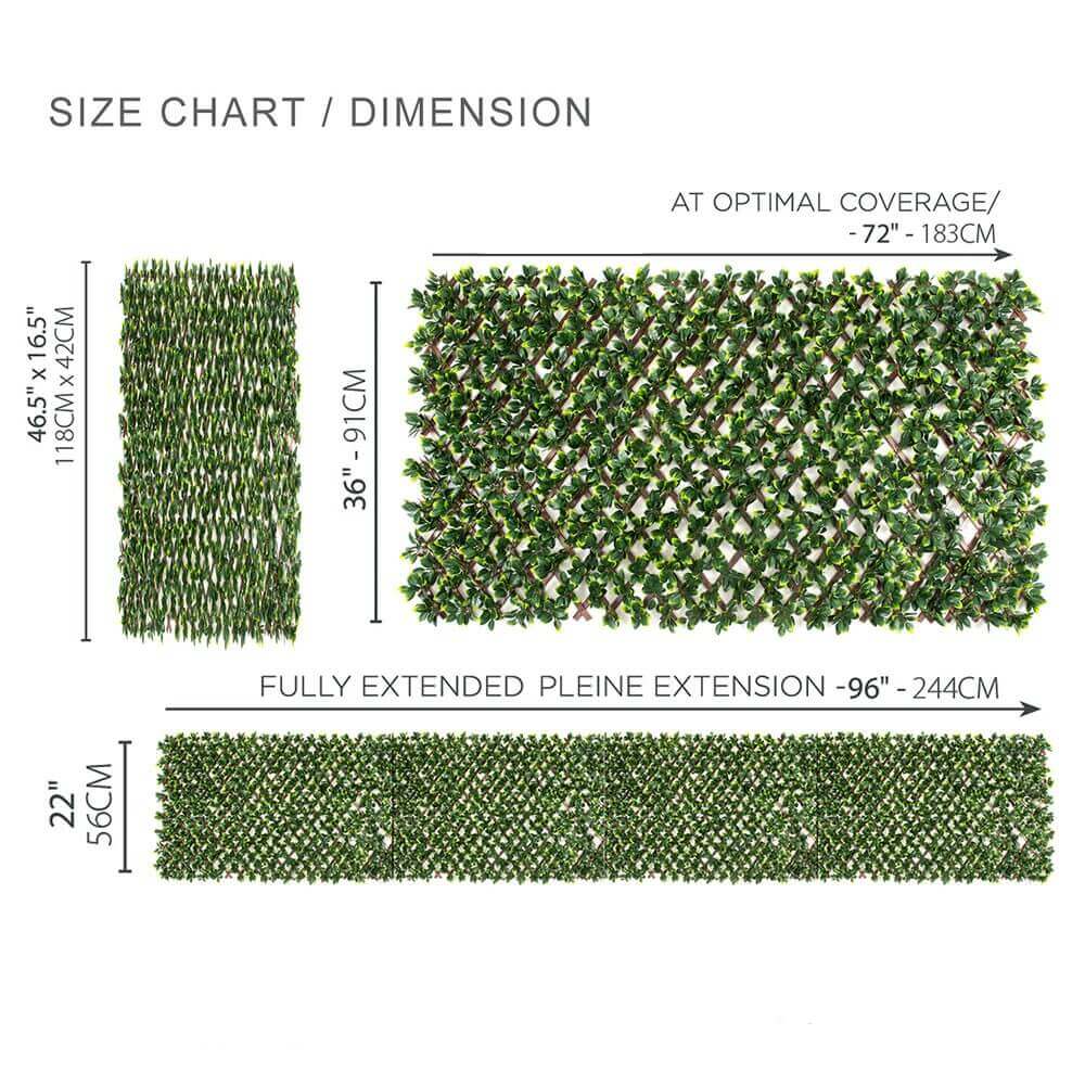 Ligustrum Ficus Expandable Artificial Trellis Privacy Screen – UV Resistant