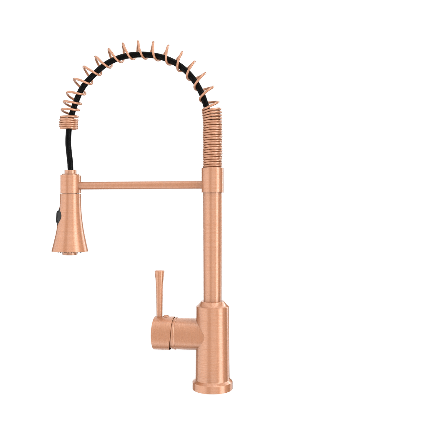Copper Kitchen Faucet with Soap Dispenser, Single Handle Solid Brass High Arc Pull Down Sprayer Head Kitchen Sink Faucets with Deck Plate