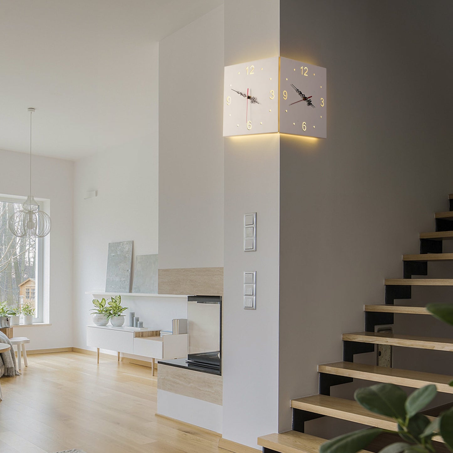 Voice Sensor Backlit Corner Clock