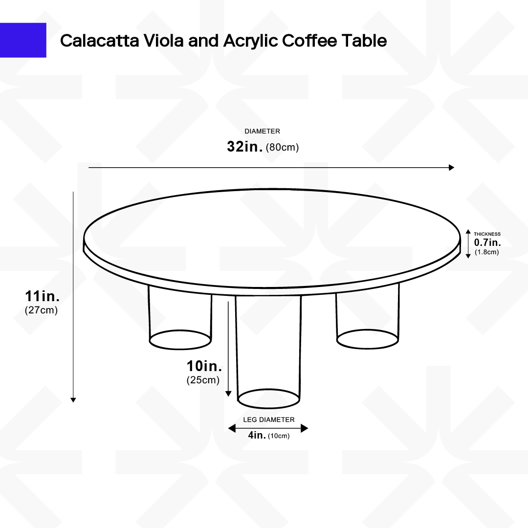 Calacatta Viola Acrylic Table