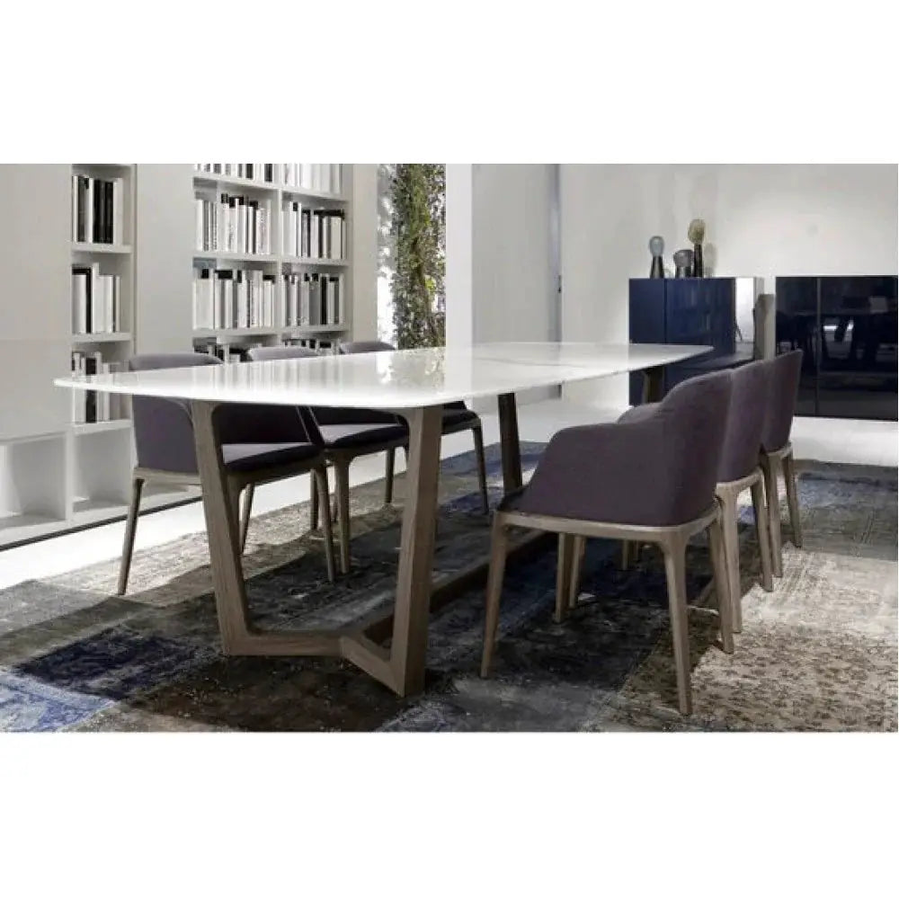 Natural Marble Rectangular Dining Table - Polished Eased Edge