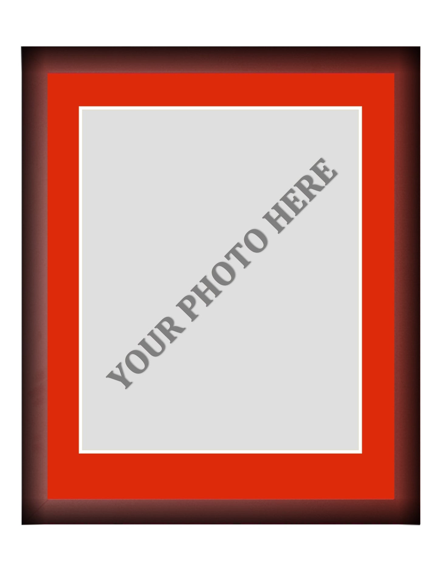 Frame Kit - Cherry Wood Frame | Red Matting | White Trim