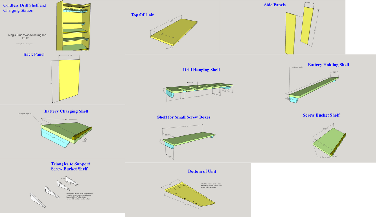 Plans for the Cordless Drill Shelf and Charging Station