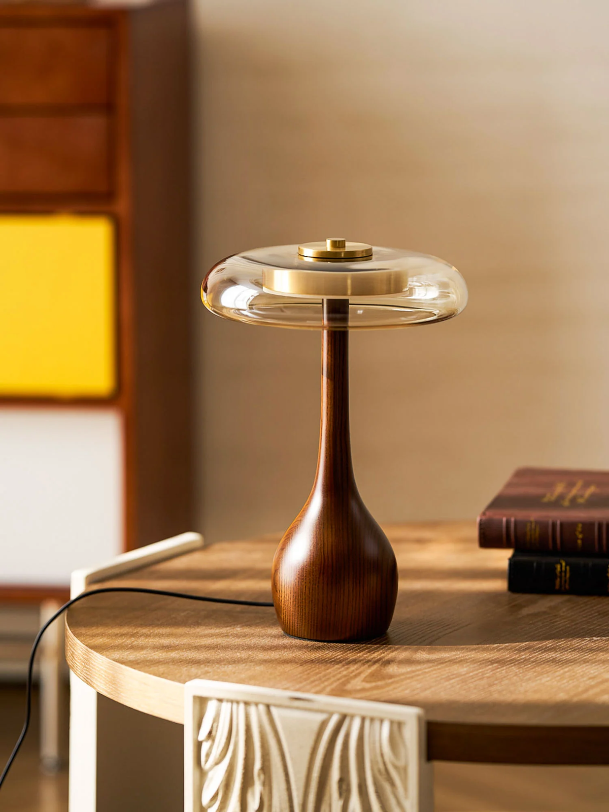 Elowen Amber Glass Table Lamp