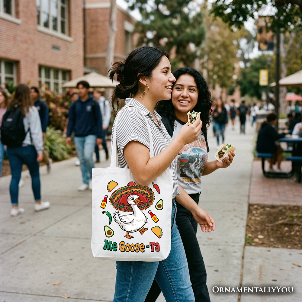 Me Goose-Ta Funny Tote Bag, Mexican Sombrero Goose Gift Shopper