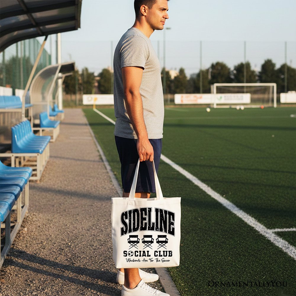 Sideline Social Club Soccer Tote Bag, Weekends Are for the Soccer Game Day Sports Gift Shopper