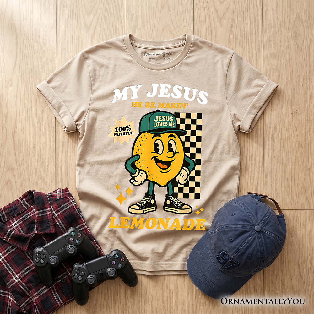 Kids Life Gave Me Lemons Jesus Lemonade T-Shirt, Funny Youth Christian Faith Retro Tee