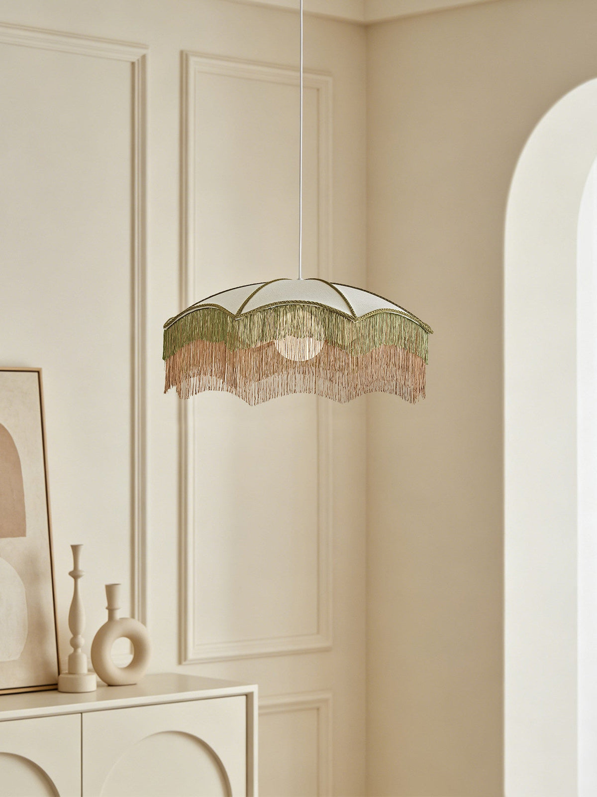 Fringed Parasol Pendant Light