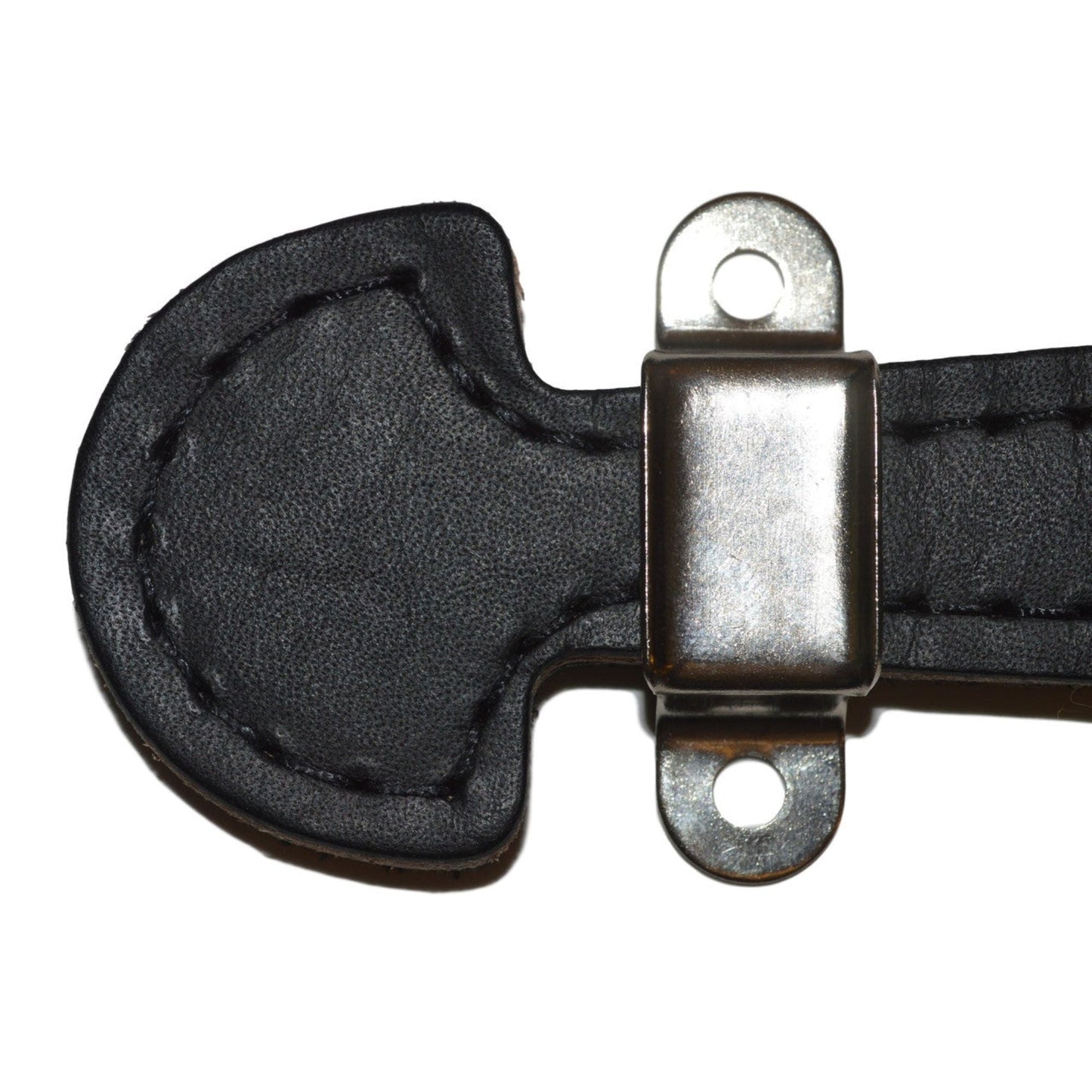 Shovel Head Leather Steamer Trunk Handle Flared Ends with Slightly Shiny Finish Available in Natural and Black
