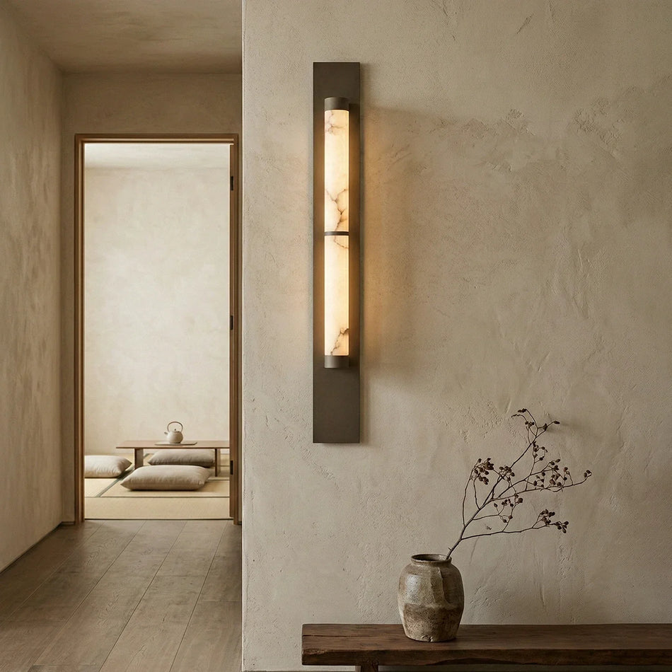 Arden Spanish Alabaster Column Sconce