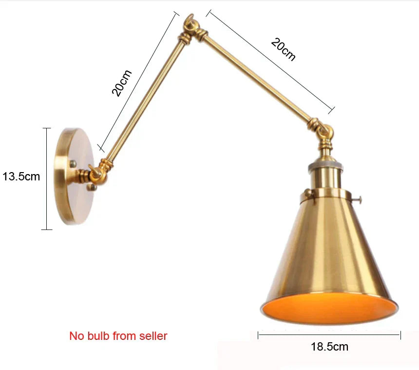 DecorBites™ Adjustable Long Arm Wall Light - Flexible Gold Lamp for Modern Spaces