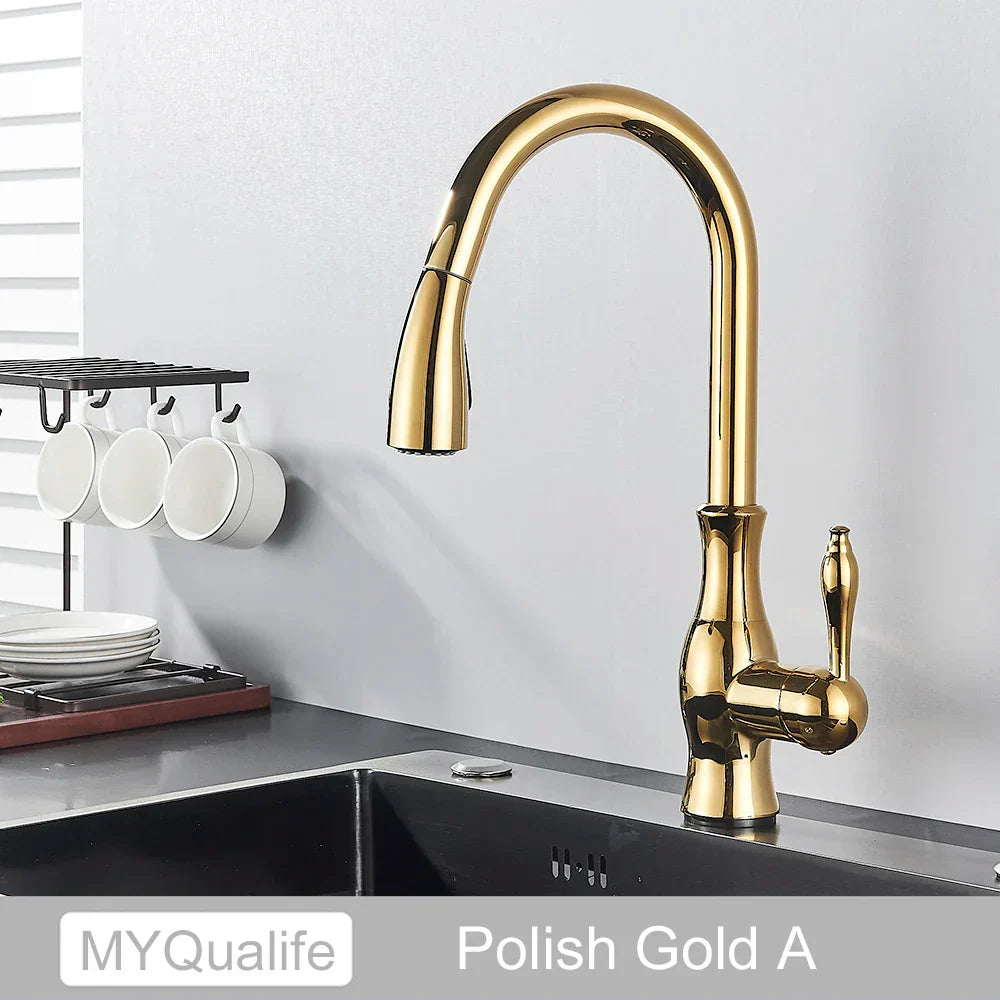 DecorBites™ Black Kitchen Faucet: Single Handle Hot & Cold Mixer with 360 Rotation