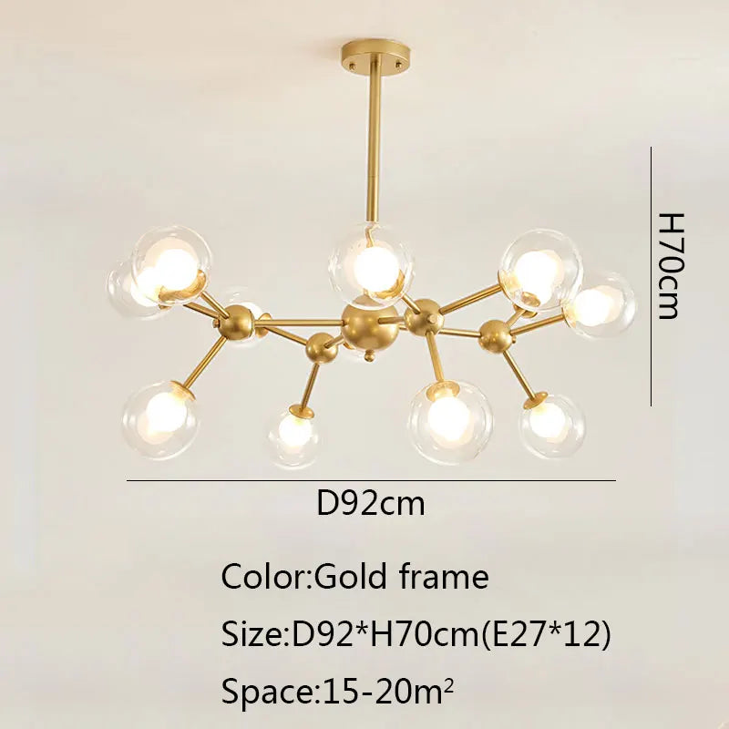 DecorBites™ Black Postmodern Sputnik Chandelier for Dining Room and Home Decor