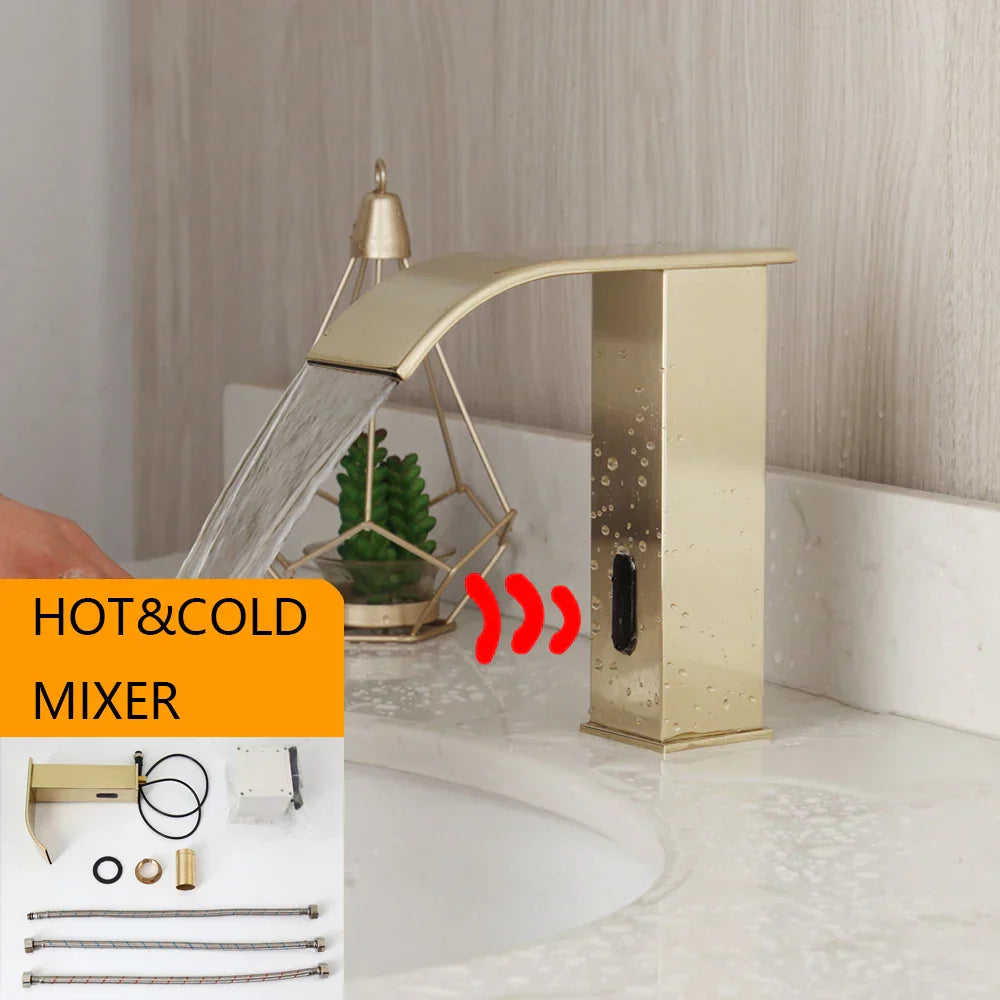 DecorBites™ Automatic Sensor Water Mixer Crane Deck Mounted Bathroom Faucet