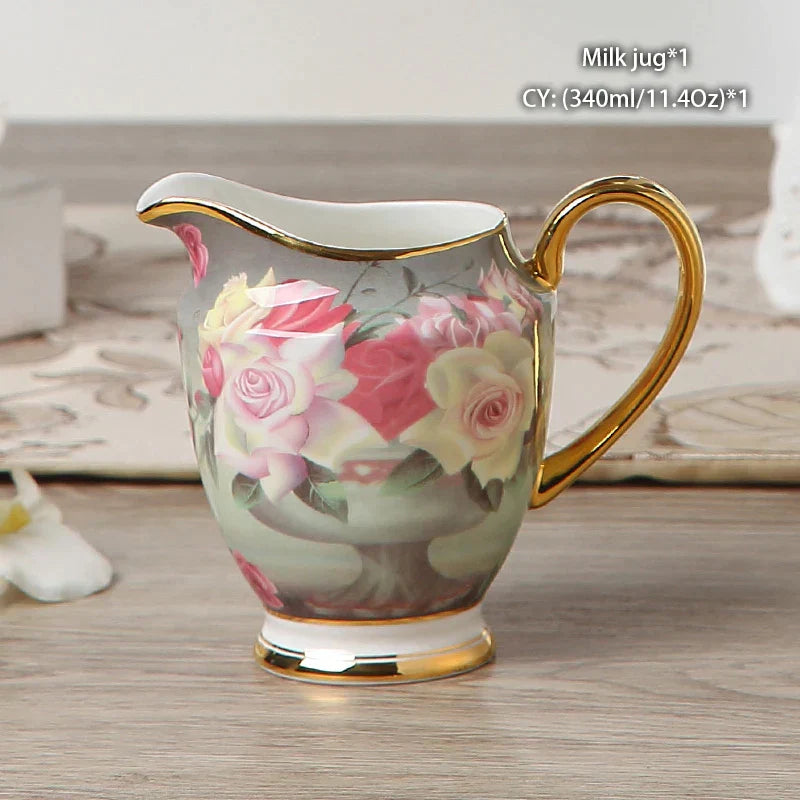 DecorBites™ Bone China Milk Jug: Elegant Ceramic Creamer for Tea, Coffee, Espresso