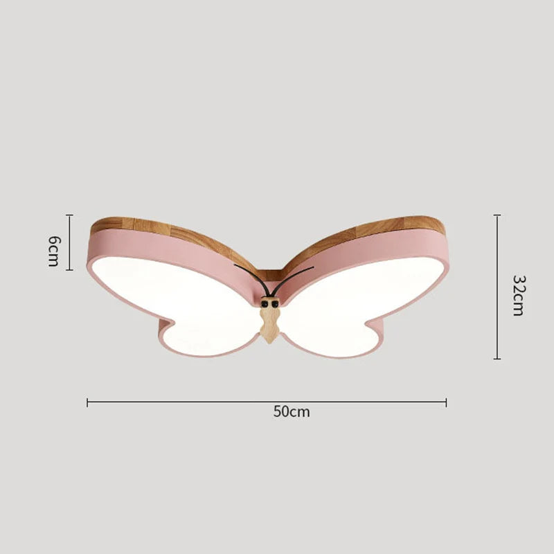 DecorBites™ LED Butterfly Chandelier Modern Wood Ceiling Light for Kids Room