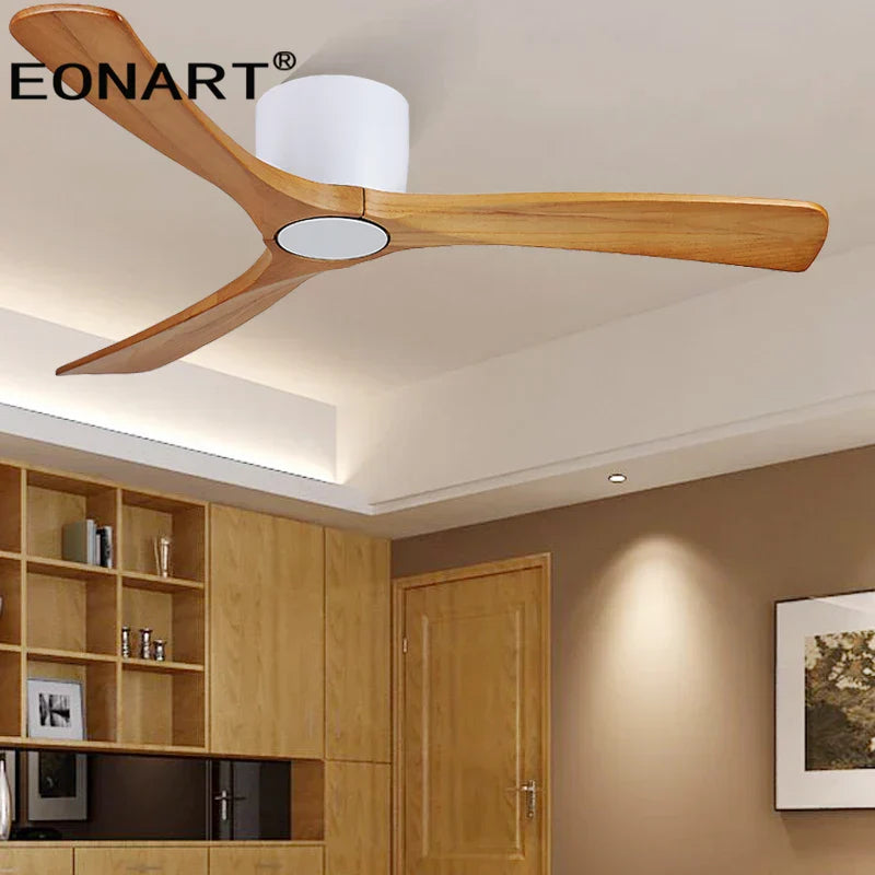 DecorBites™ 48-Inch Wooden LED DC Ceiling Fan with Remote Control White Wood
