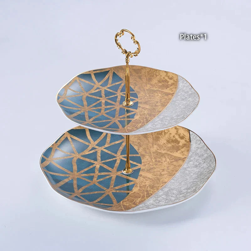 DecorBites™ Luxe Gold Inlay Bone China Coffee Set: Teapot, Cup, Sugar Bowl, Creamer, Mug