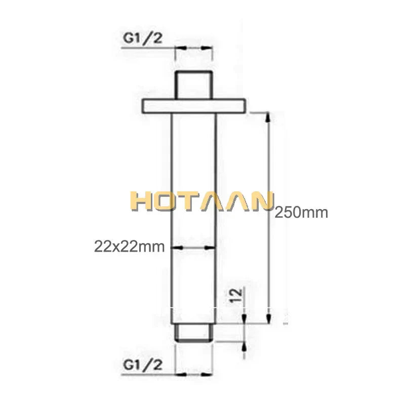 DecorBites™ Brass Chromed Shower Arm 25cm - Bathroom Shower Accessories