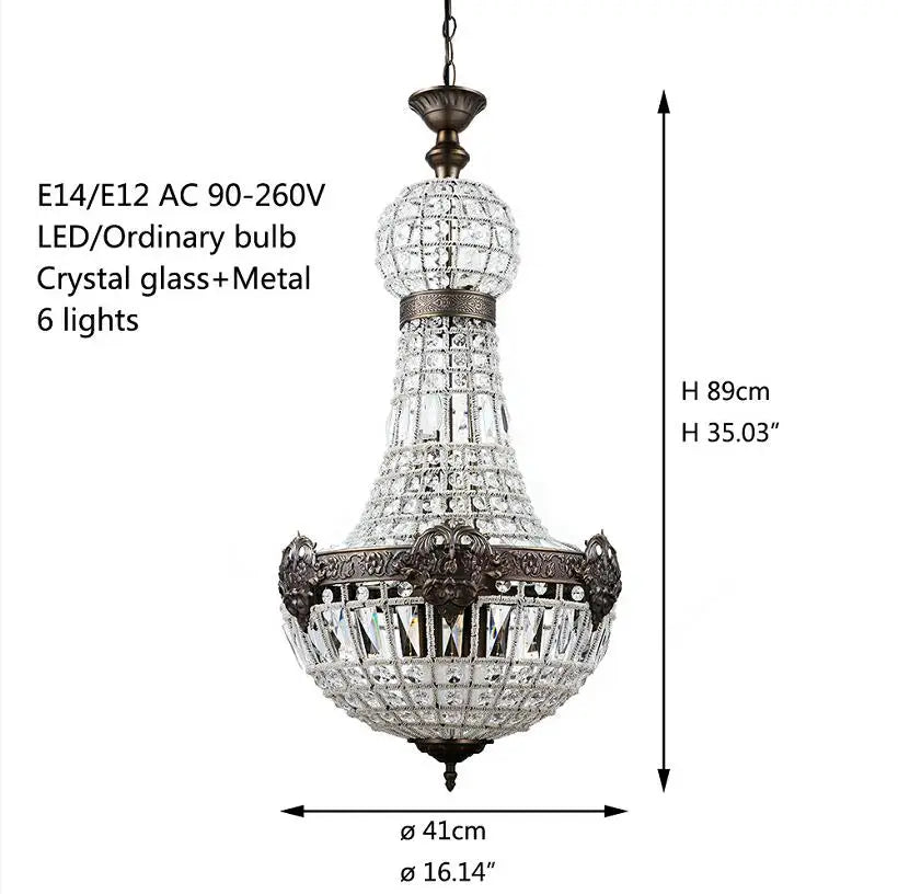 DecorBites™ Art Deco Crystal LED Chandelier in 2 Sizes for Parlor, Bedroom, Lobby, Hotel