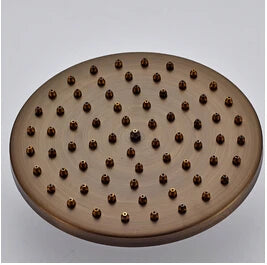 DecorBites™ 8" Brass Shower Head: Bathroom Rainfall Replacement for Handshower Faucet