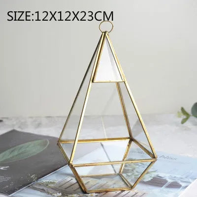 DecorBites™ Geometric Glass Vase for Succulents and Flowers