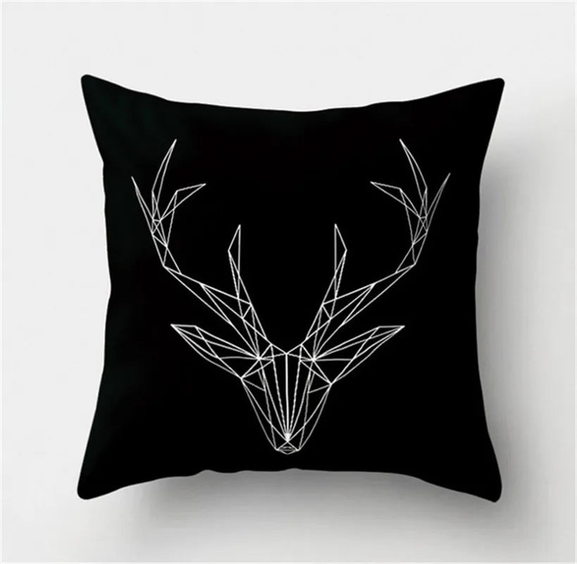 DecorBites™ Black White Flocking Pillowcase 45*45cm Fashion Living Room Sofa Cushion