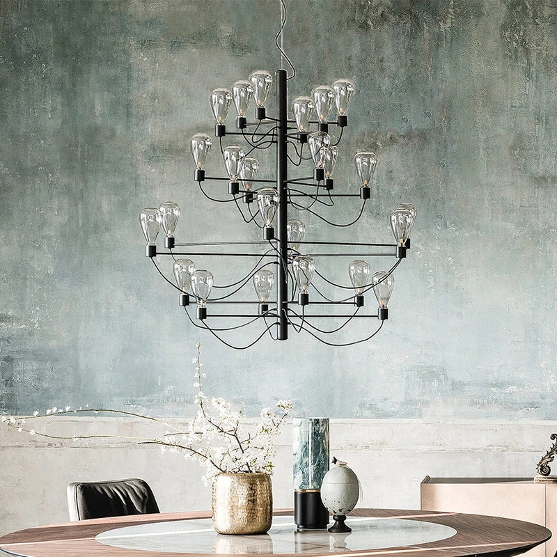 DecorBites™ Contemporary Iron Glass Chandelier for Stylish Foyer Lighting