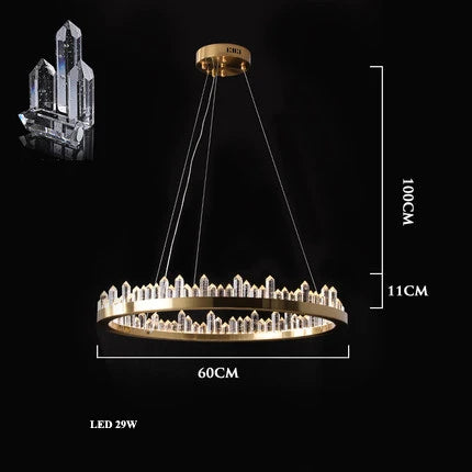 ™ Golden Crystal LED Chandelier for Modern Dining Room