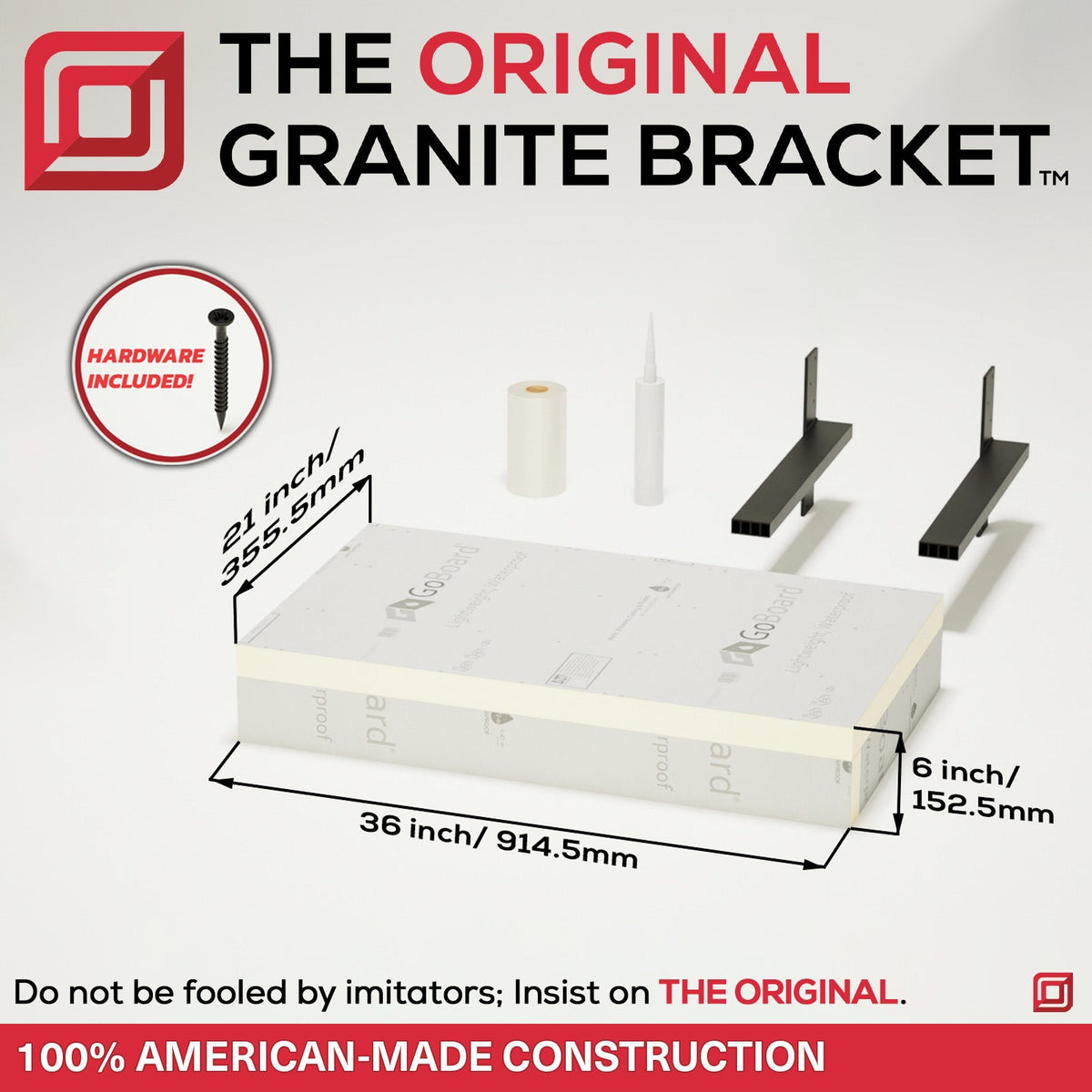 The Original Floating Bathroom Vanity Kit™ with GoBoard® & Original Vanity Bracket®