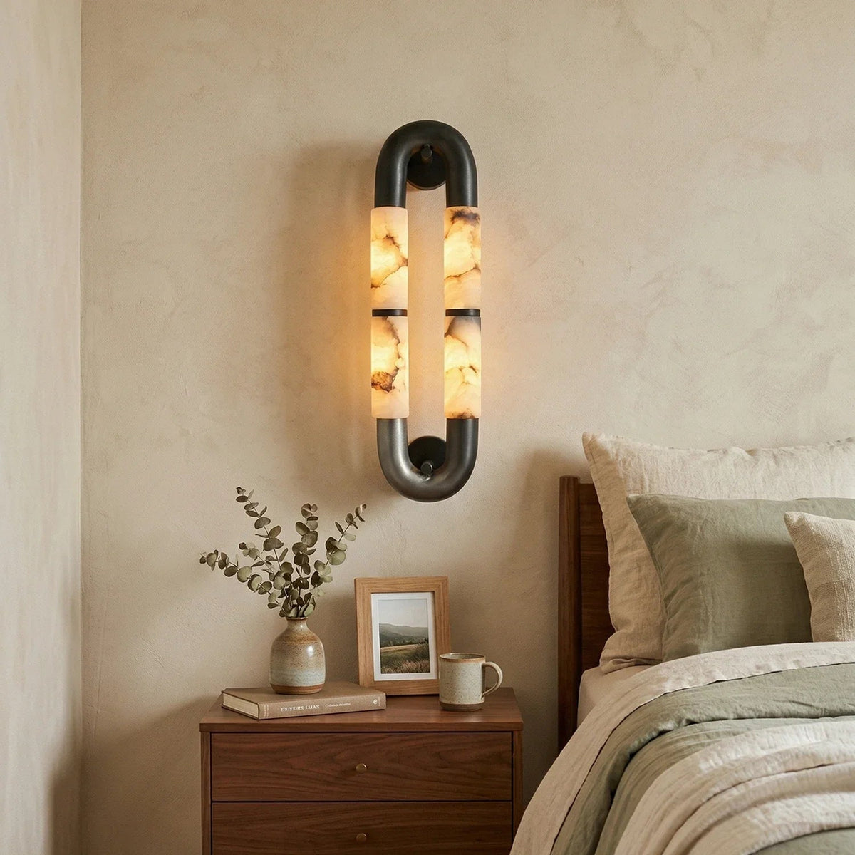 Luma Arc Dual Alabaster Wall Sconce