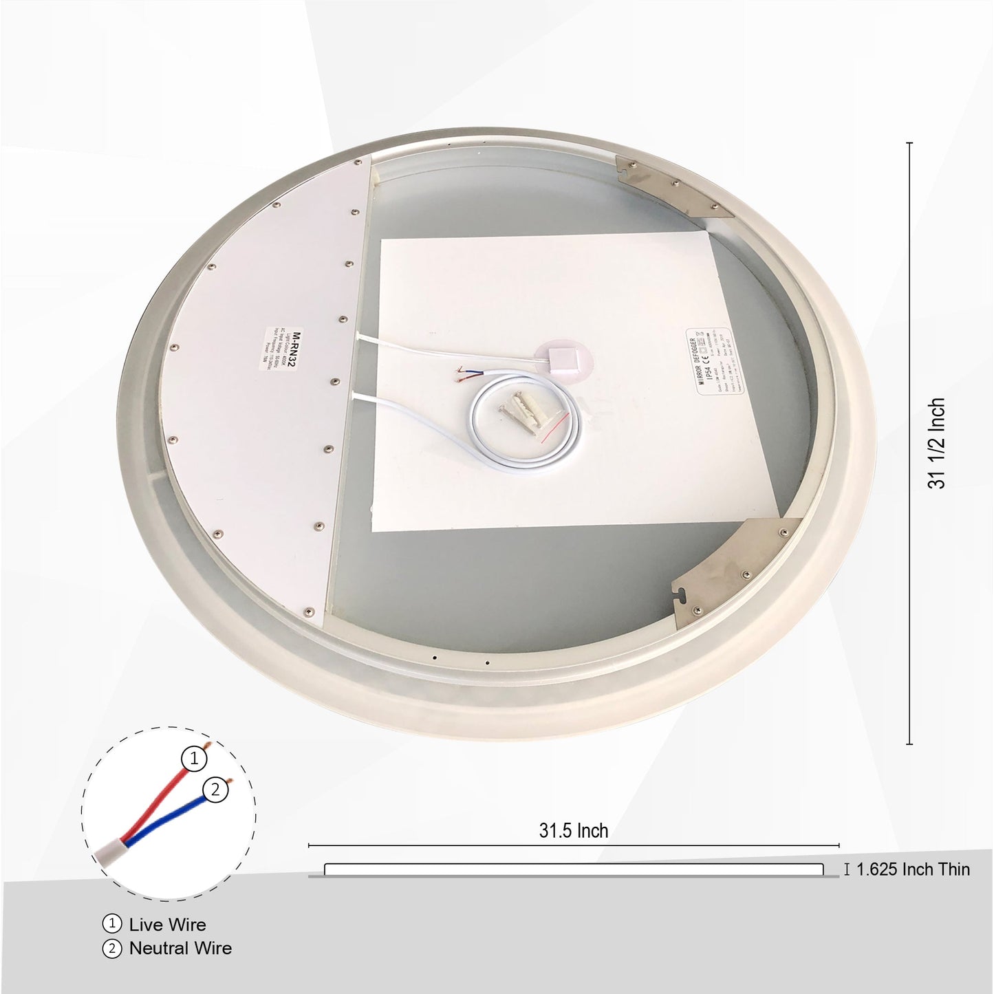 Zeek 32" BackLit LED lighted Round Bathroom Wall Mirror M-RN32 CLEARANCE*