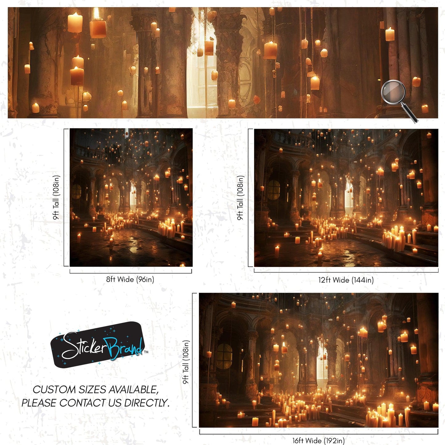 Floating Candles / Great Hall Room Wallpaper / Wizardly World Wall Mural. #6764
