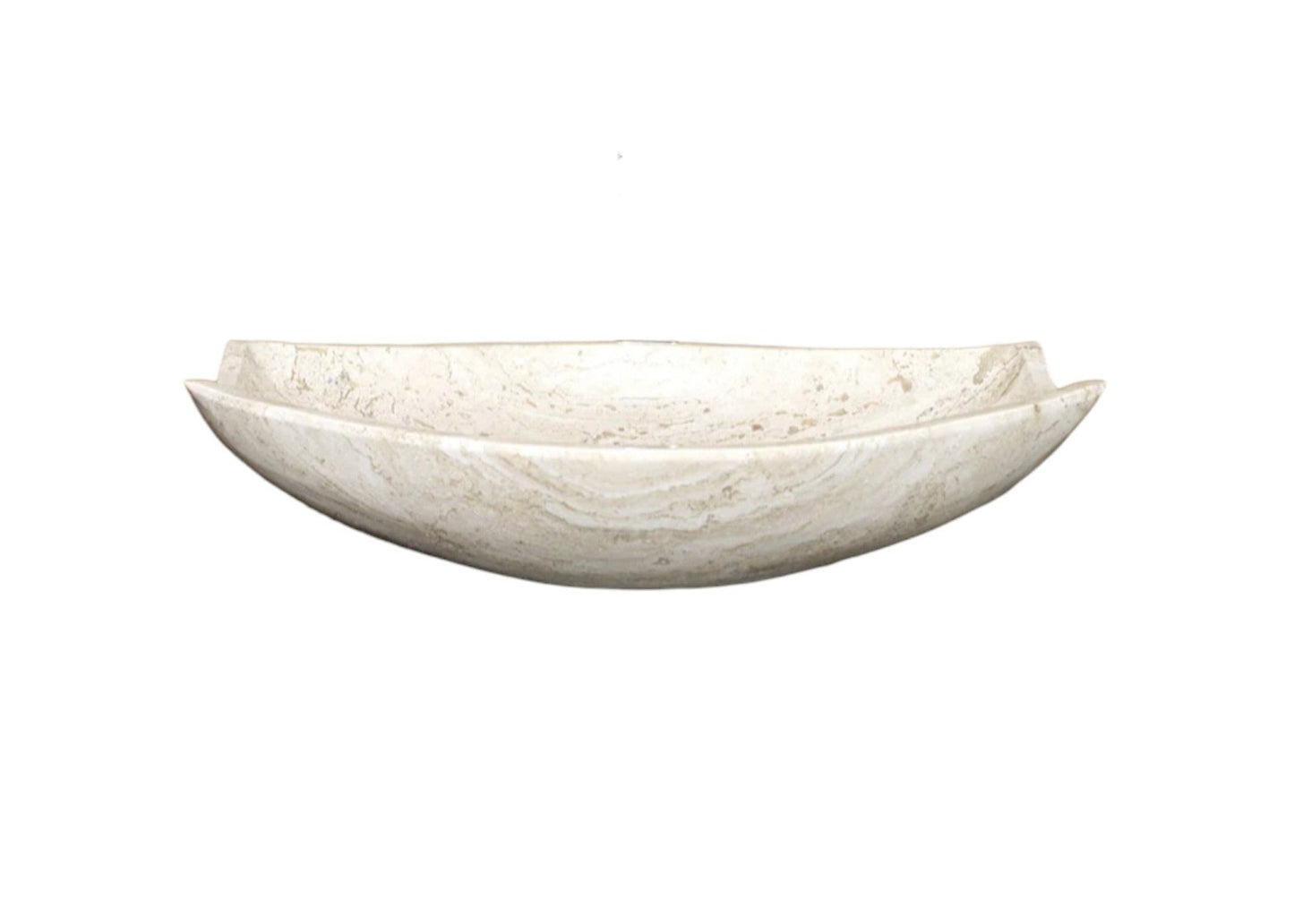 Natural Polished Stone Vessel Travertine Sink (W)20" (L)12.5" (H)4.5"